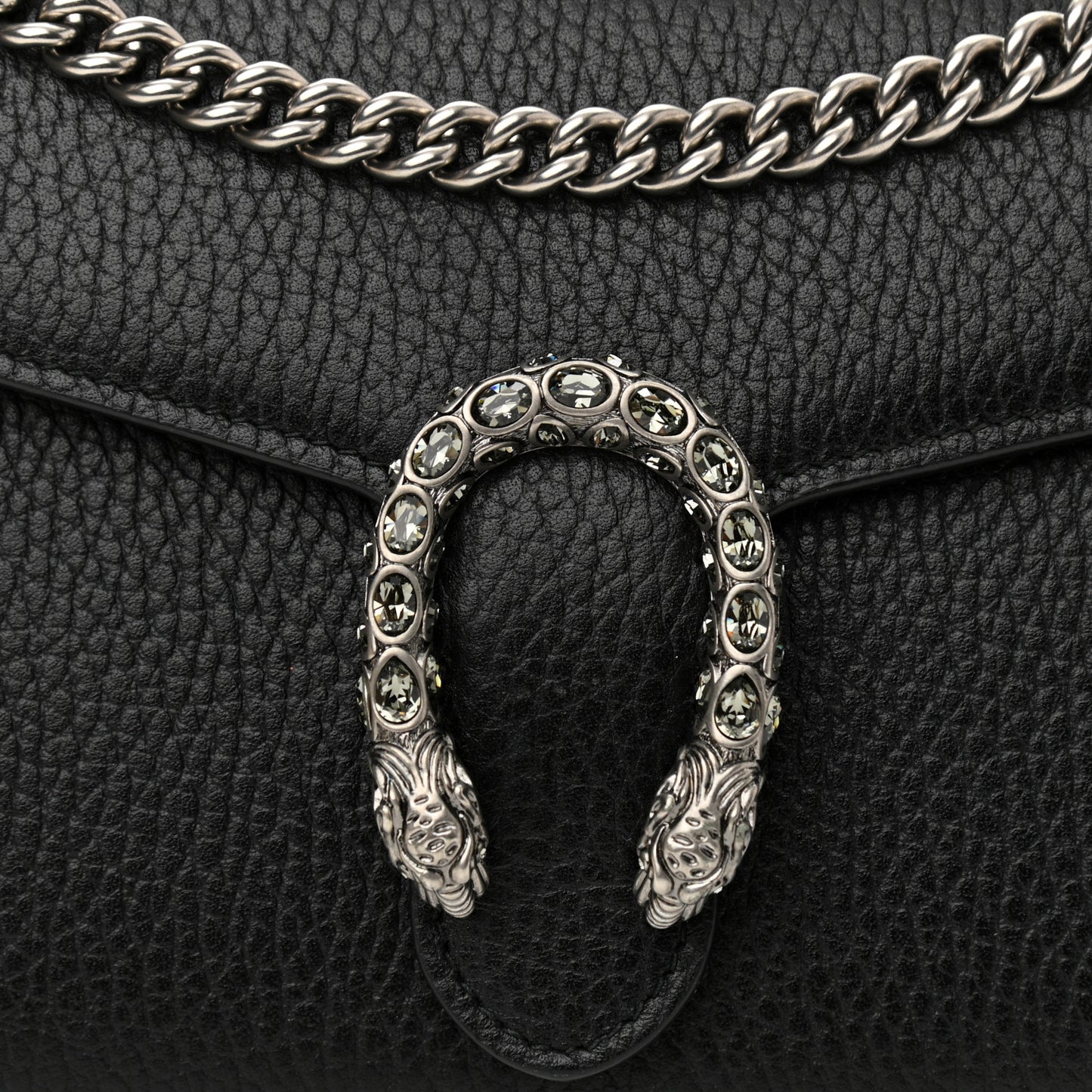 Calfskin Mini Dionysus Chain Wallet Black