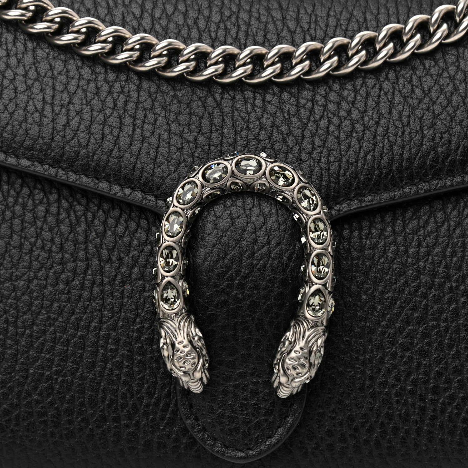 Gucci Calfskin Mini Dionysus Chain Wallet Black 7 of 10