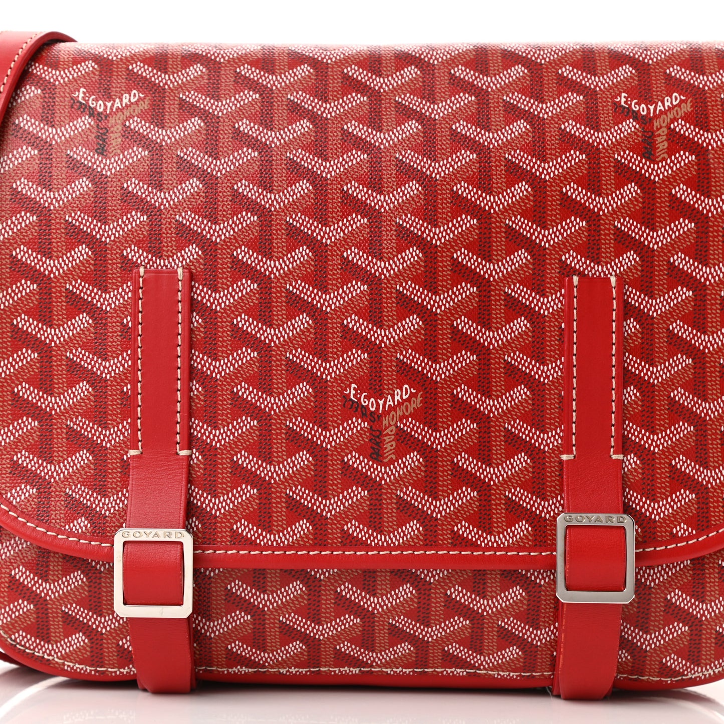 Goyardine Belvedere MM Messenger Bag Red