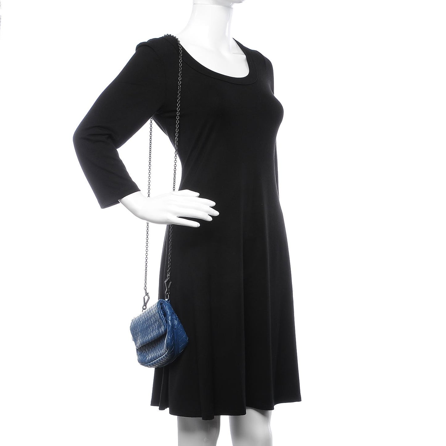 Nappa Intrecciato Small Chain Crossbody Bleuette