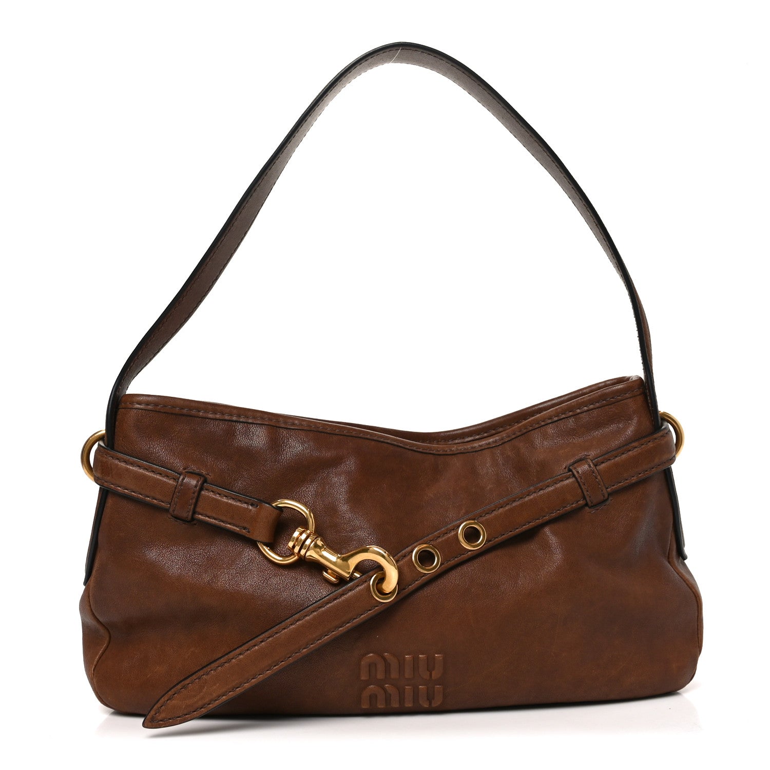 Miu Miu Nappa Aviator Regular Aventure Shoulder Bag Rovere Rovere 1 of 9