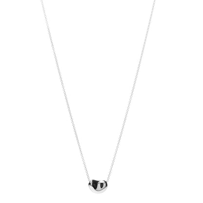Tiffany Sterling Silver 12mm Elsa Peretti Bean Pendant Necklace 1 of 4