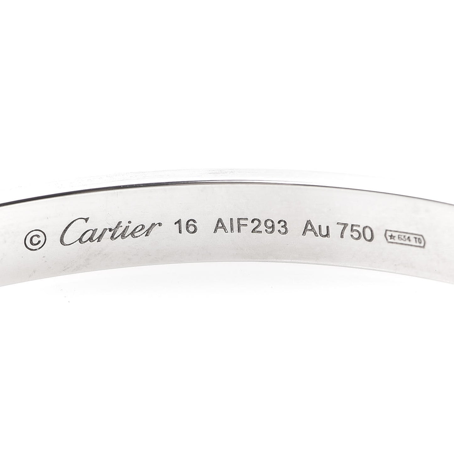 18K White Gold LOVE Bracelet 16