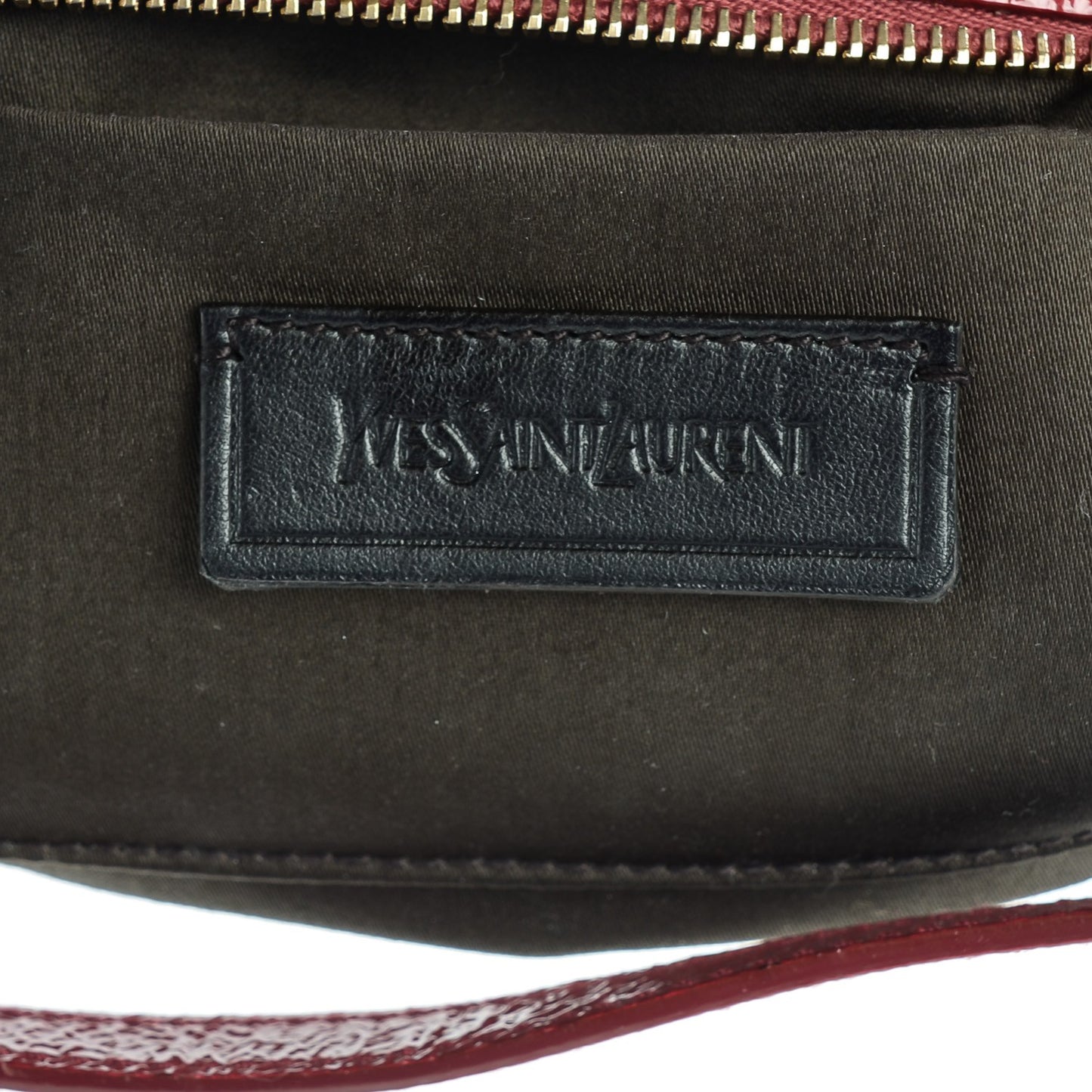 Textured Patent Calfskin Mini Shoulder Bag Red