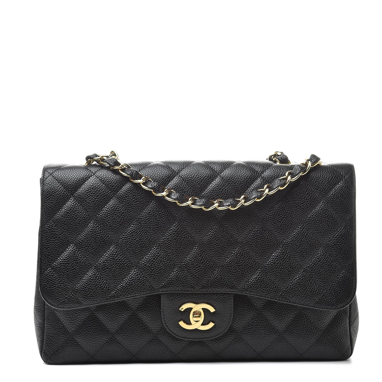 Chanel Caviar Quilted Jumbo Single Flap Black 1 of 10