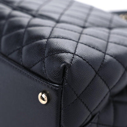 Chanel Caviar Quilted Medium Coco Handle Flap Black 13 of 14