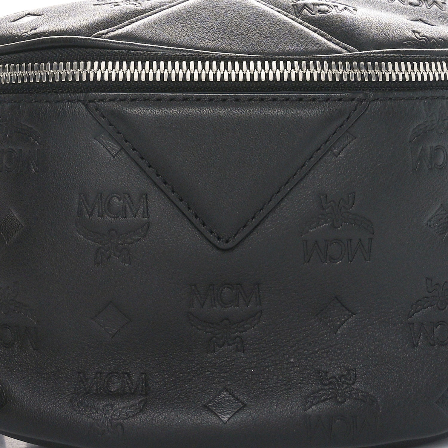 MCM Calfskin Ottomar Monogram Fursten Belt Bag Black 7 of 9