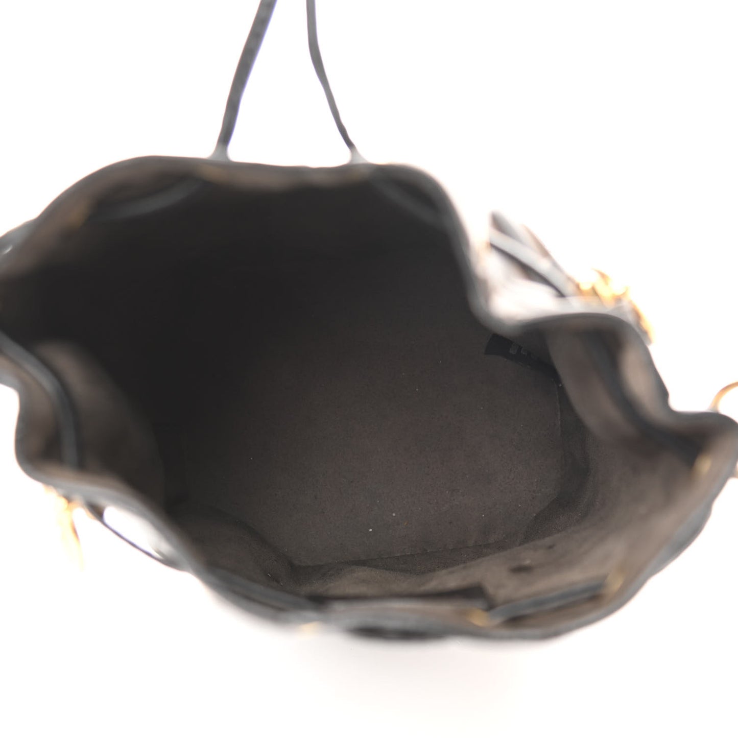 Vitello Liberty F is Fendi Bi-Color FF 1974 Embossed Mini Mon Tresor Bucket Bag Maya Black