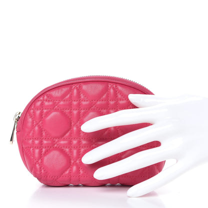 Christian Dior Lambskin Cannage Cosmetic Case Fuchsia 2 of 7