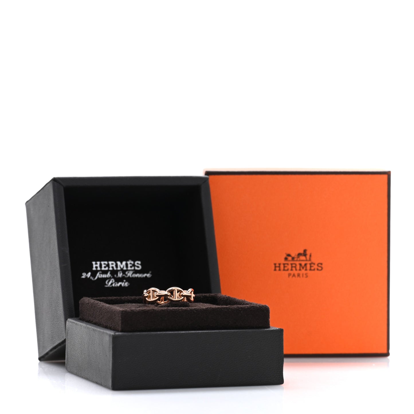 18K Rose Gold PM Chaine d'Ancre Enchainee Ring 51 5.75