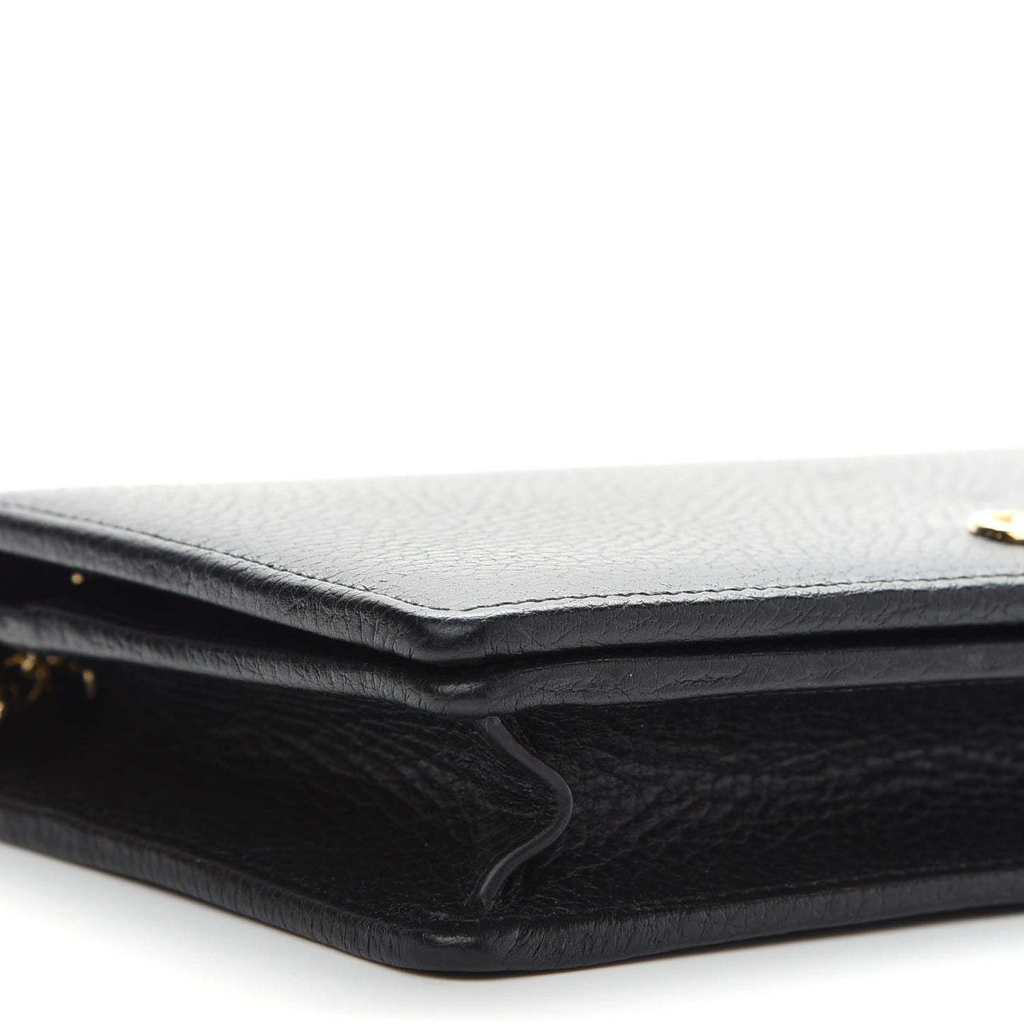 Calfskin Mini GG Marmont Chain Wallet Black