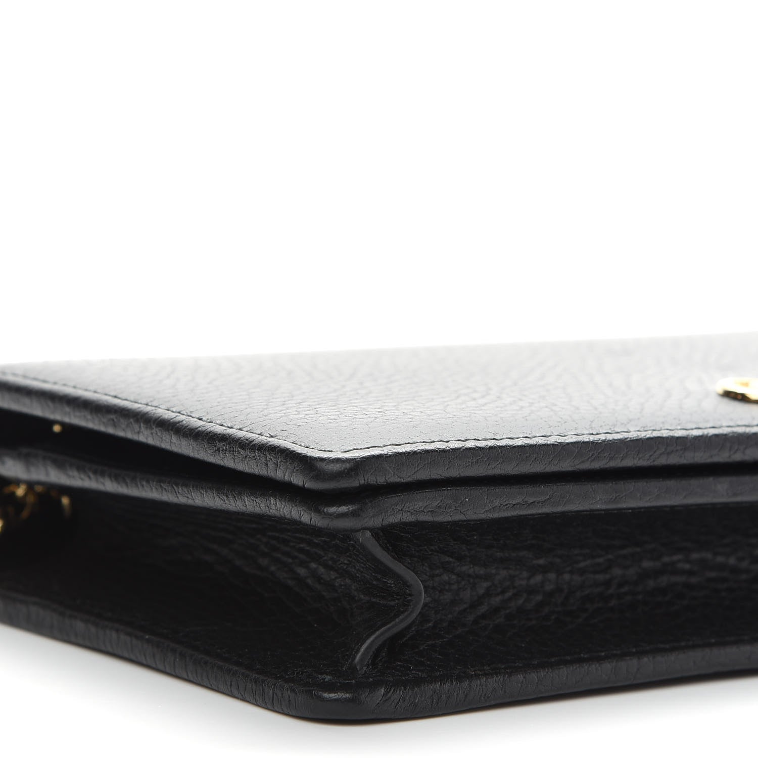Gucci Calfskin Mini GG Marmont Chain Wallet Black 7 of 8