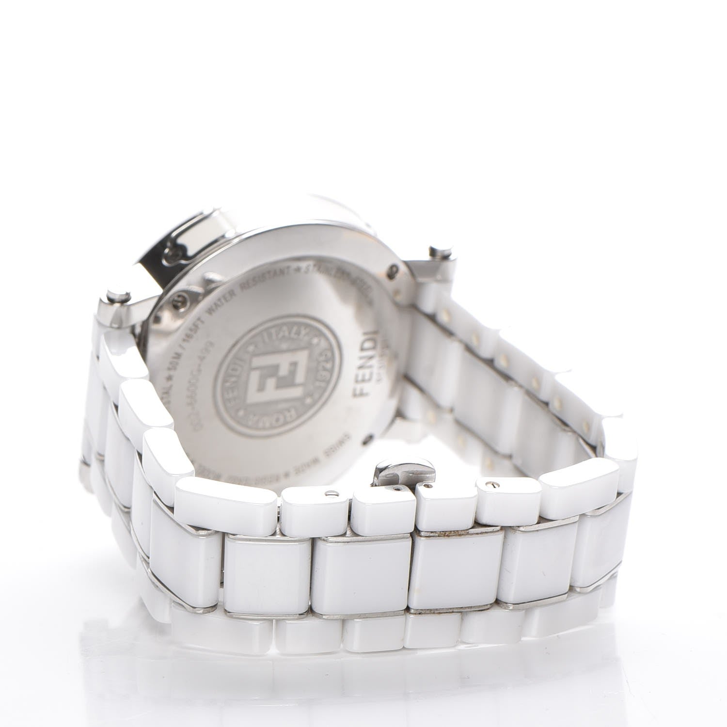 Fendi Stainless Steel Ceramic 38mm Chronograph Quartz Watch White 4 of 10