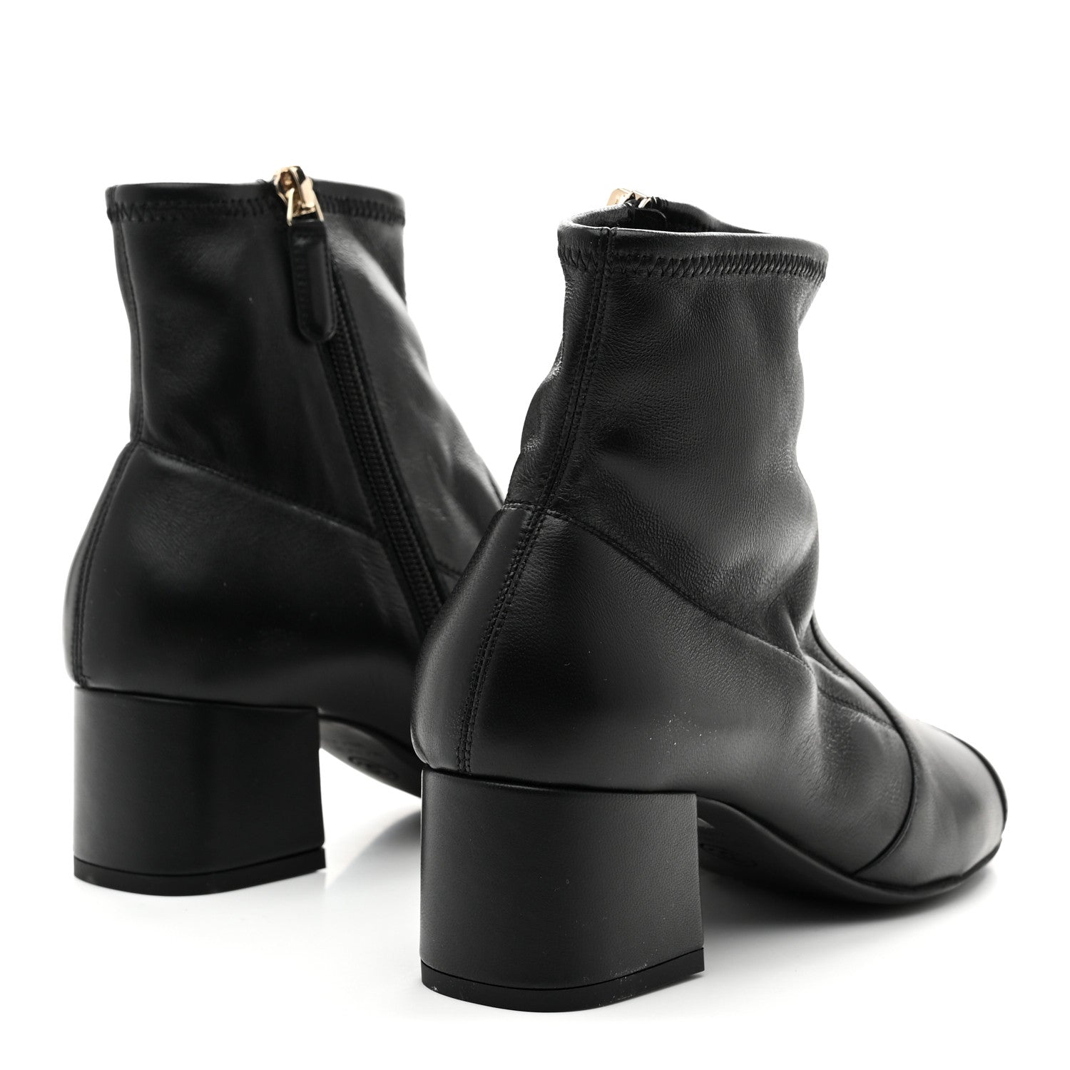 Chanel Stretch Lambskin Cap Toe CC Uniform Short Boots 36 Black 5 of 9