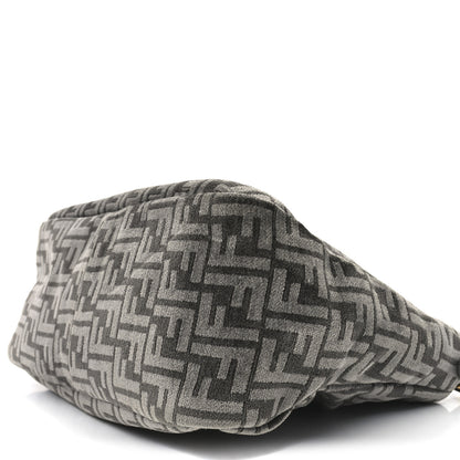 Fendi Chenille Vitello Seta Plexiglass FF Fendi O'Lock Zipper Anthracite Asfalto 10 of 10