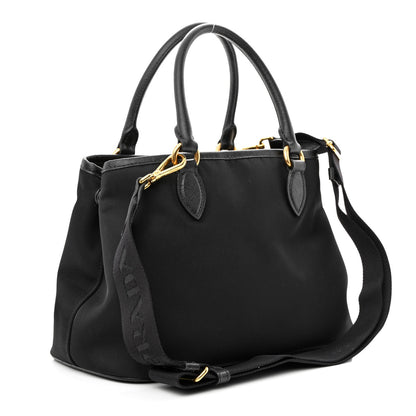 Prada Tessuto Nylon Soft Calf Small Tote Black 3 of 12