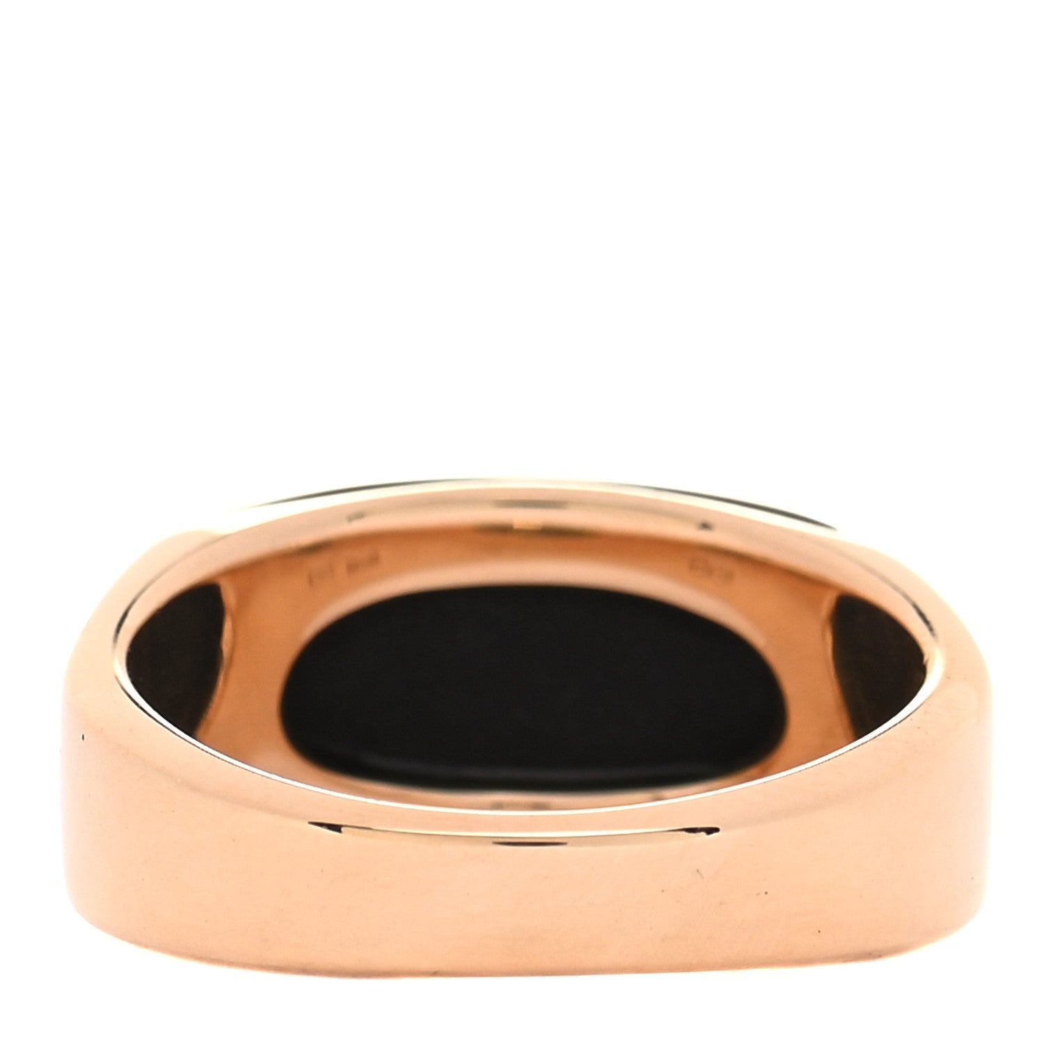Bulgari 18K Yellow Gold Black Onyx Tronchetto Ring 52 6 3 of 4