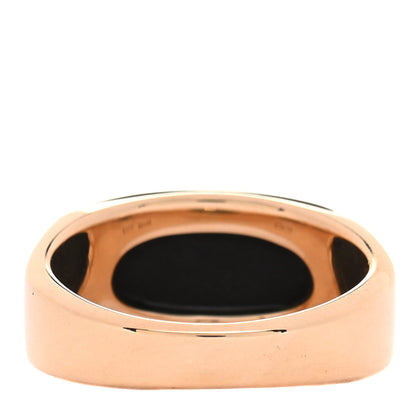 Bulgari 18K Yellow Gold Black Onyx Tronchetto Ring 52 6 3 of 4