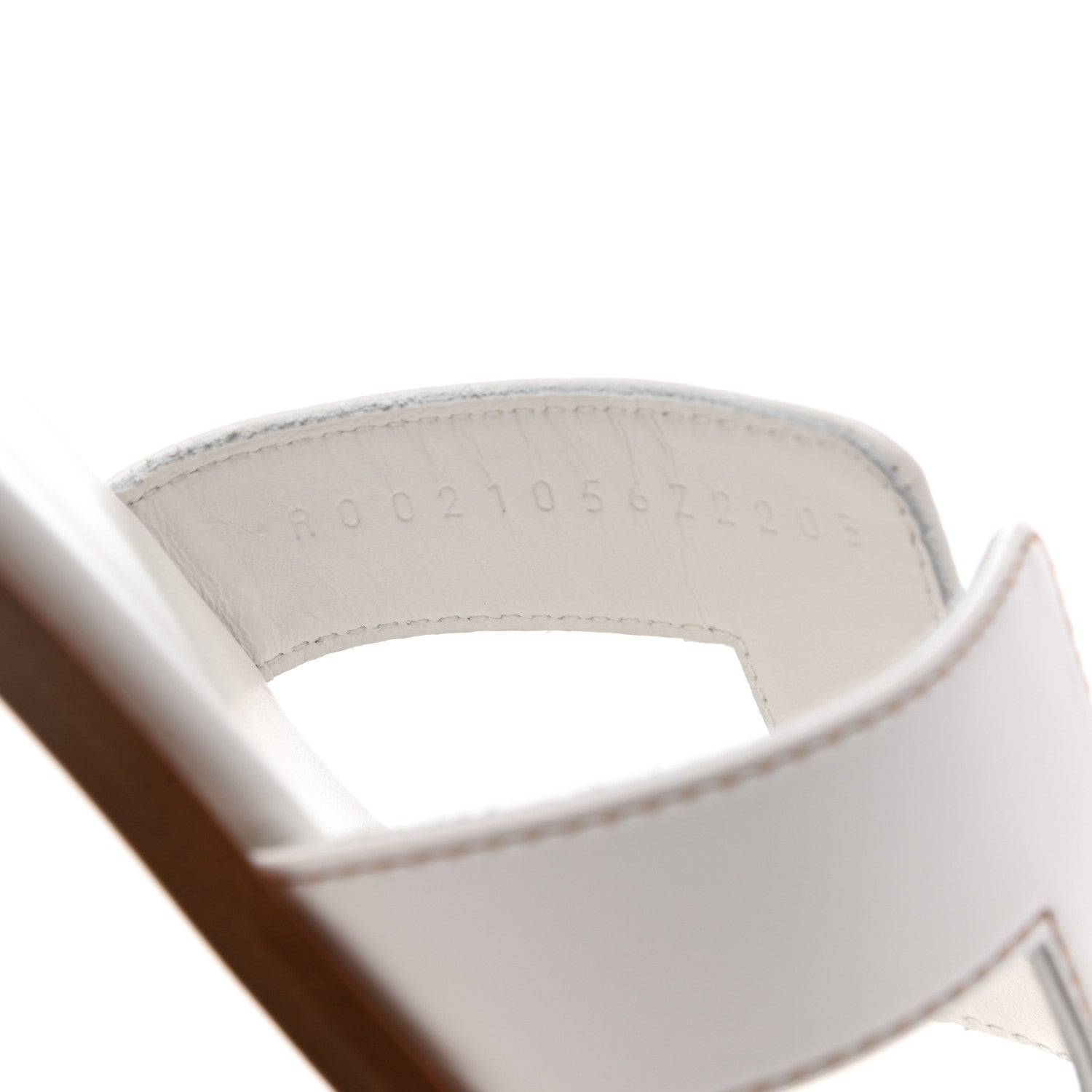 Hermes Box Calfskin Oran Sandals 37 White 8 of 9