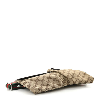 Gucci GG Monogram Web Double Pocket Belt Bag Dark Brown 4 of 9