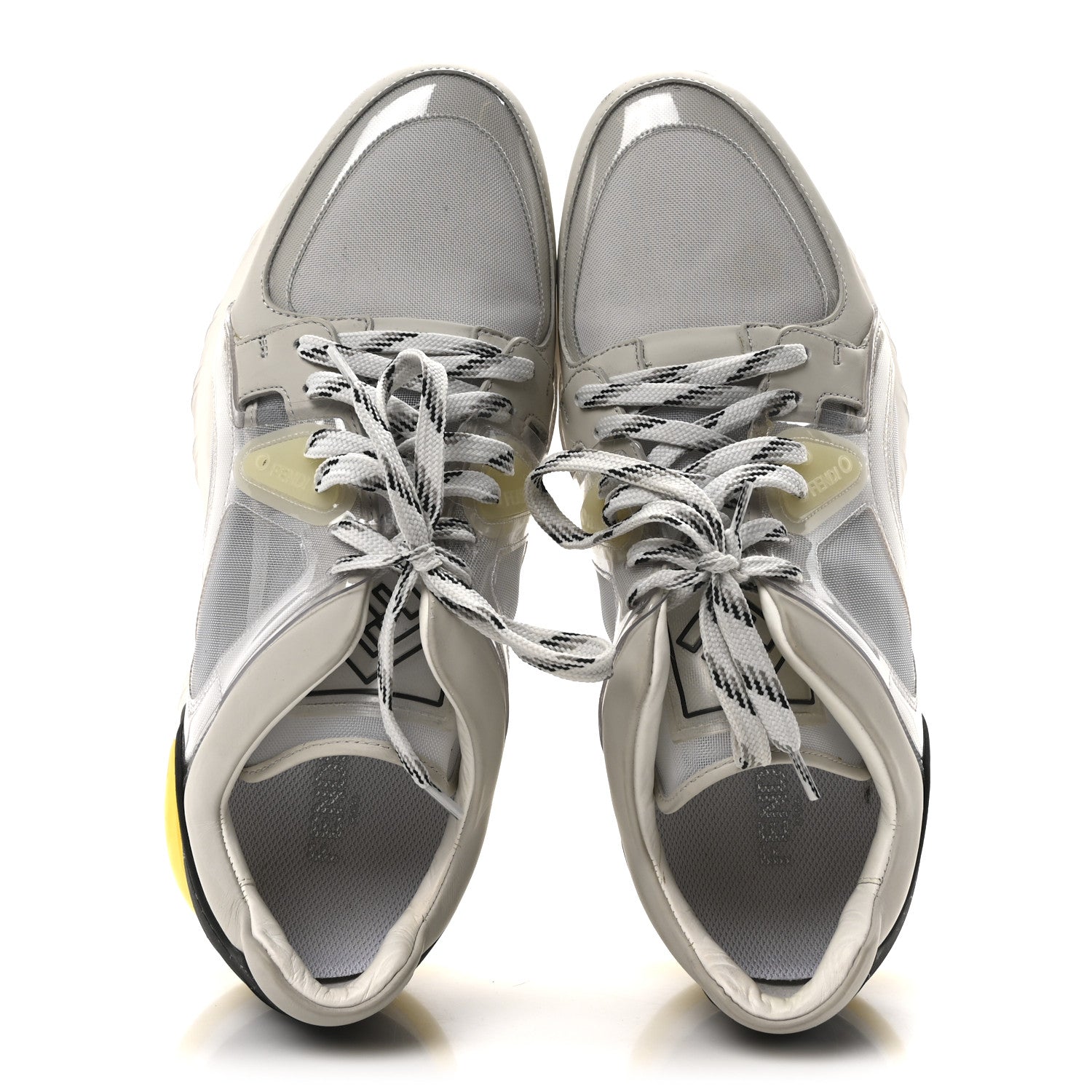 Fendi PVC Vitello Nappato Rete Womens Fancy Sneakers 39 Vetro Ghianda White 2 of 8