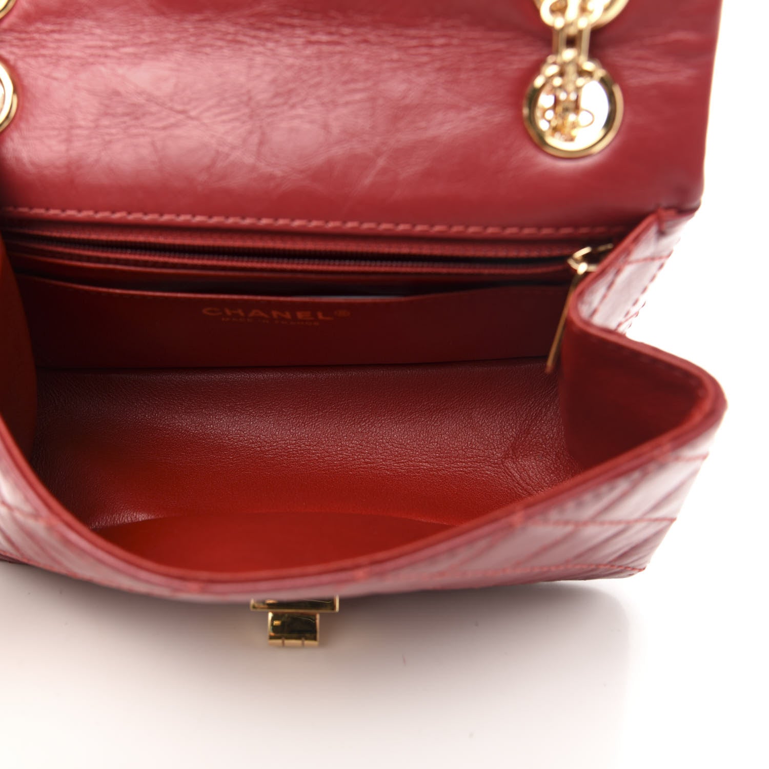 Chanel Aged Calfskin Quilted 2.55 Reissue Mini Flap Red 6 of 11