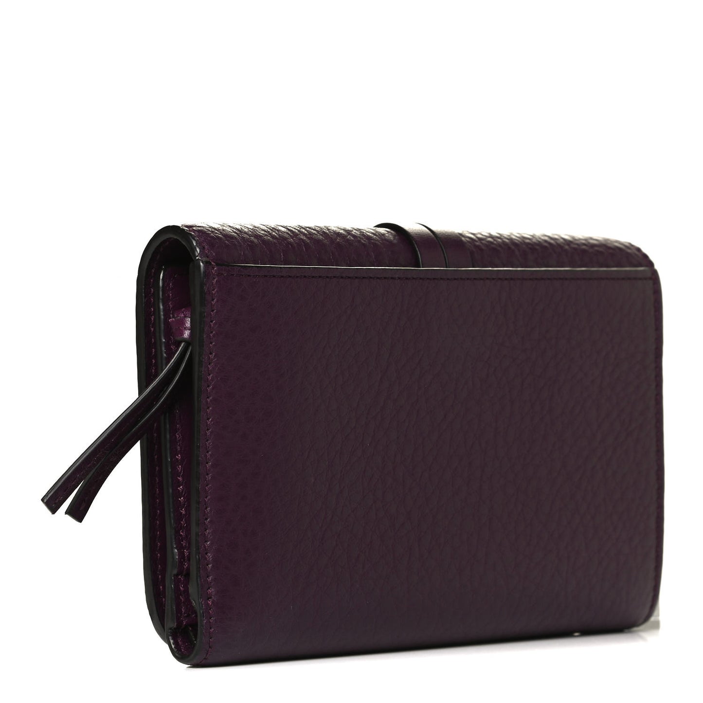 Calfskin Alphabet Compact Wallet Purple
