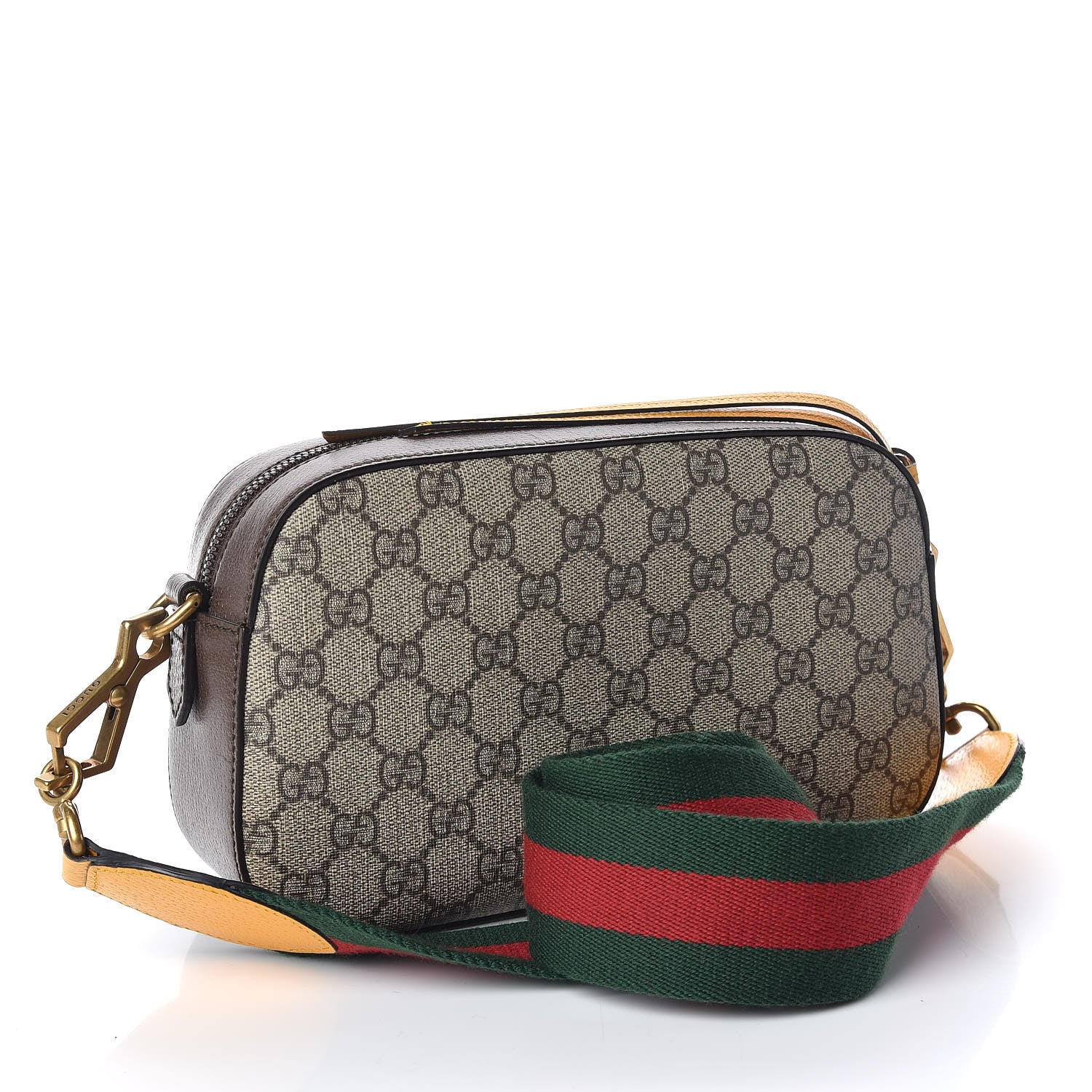 Gucci GG Supreme Monogram Web Neo Vintage Shoulder Bag Beige New Acero Crop 3 of 11