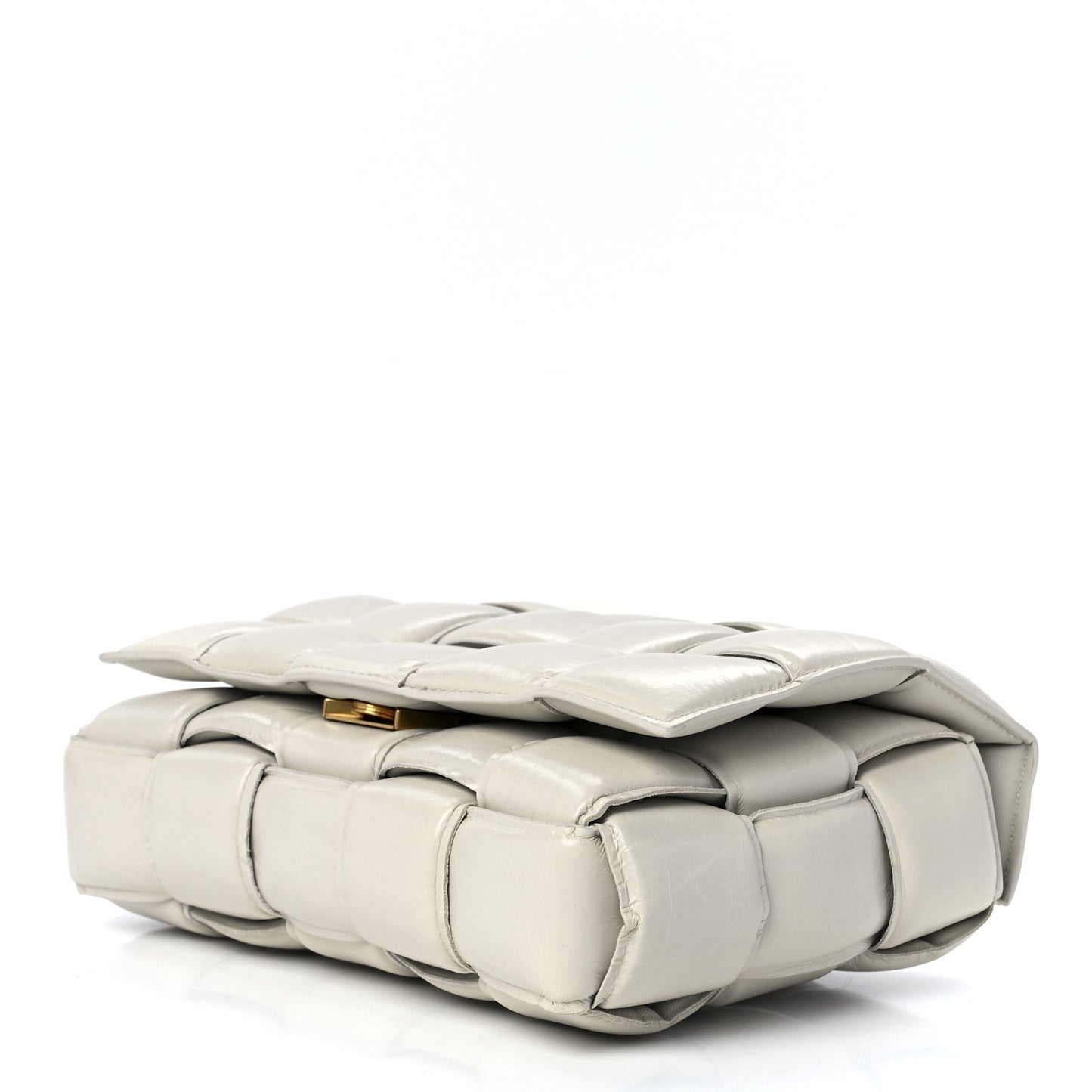 Nappa Maxi Intreccio Padded Cassette Crossbody Bag Chalk