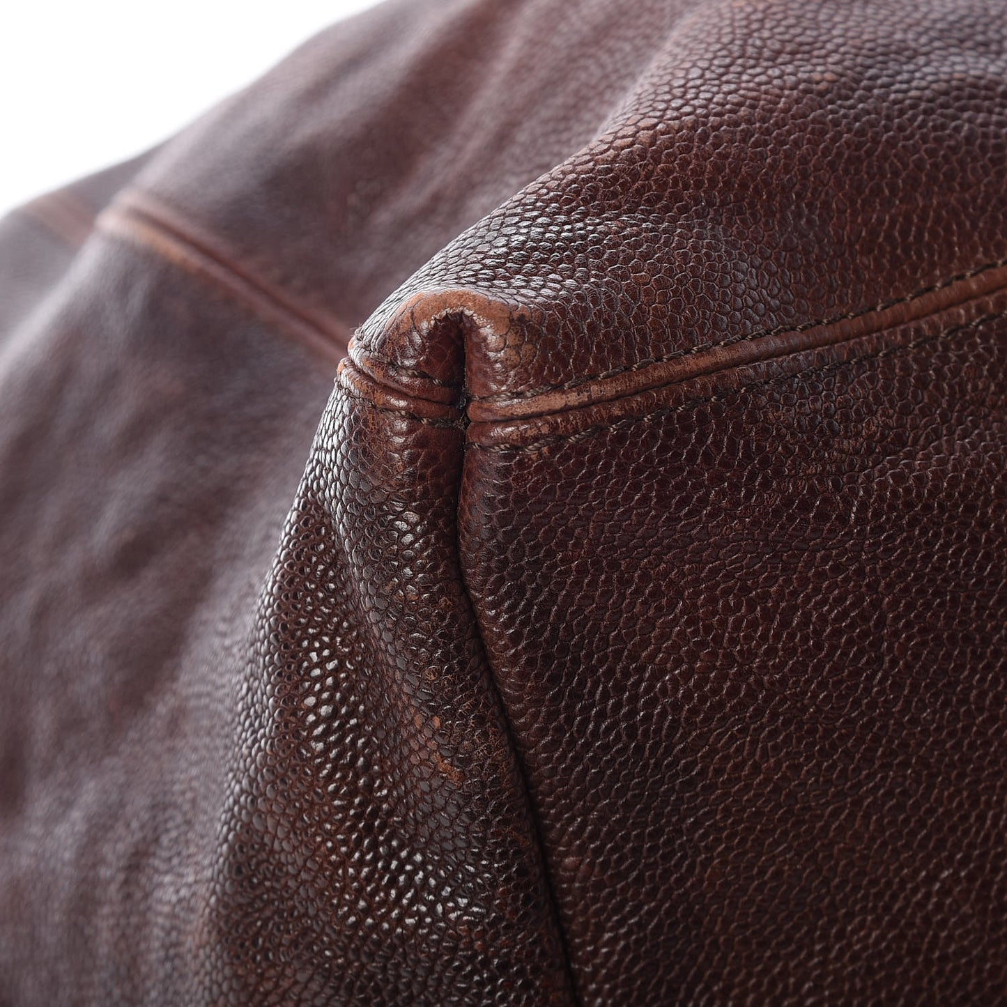 Distressed Caviar XL Coco Cabas Brown