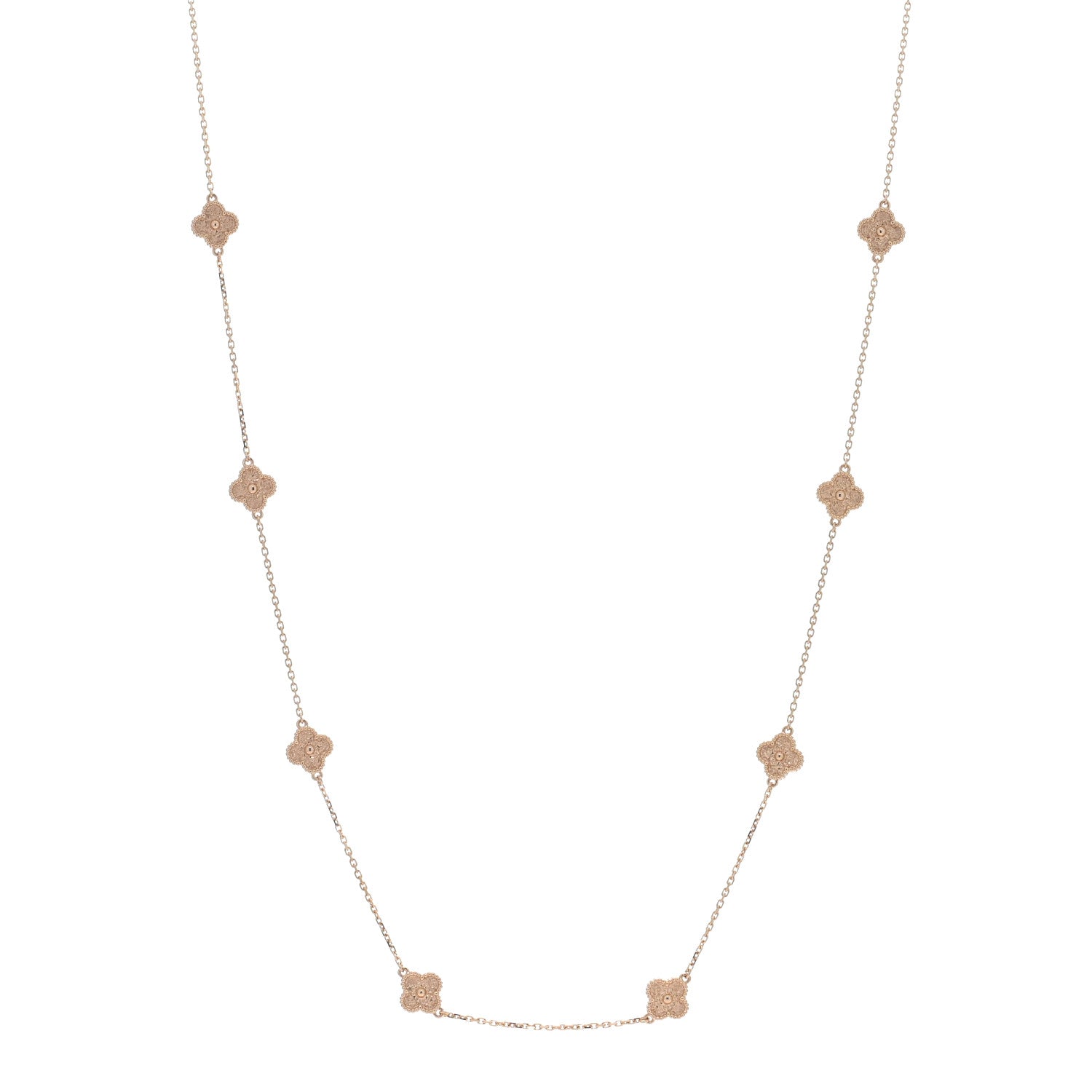 Van Cleef & Arpels 18K Rose Gold 16 Motifs Sweet Alhambra Necklace 1 of 6