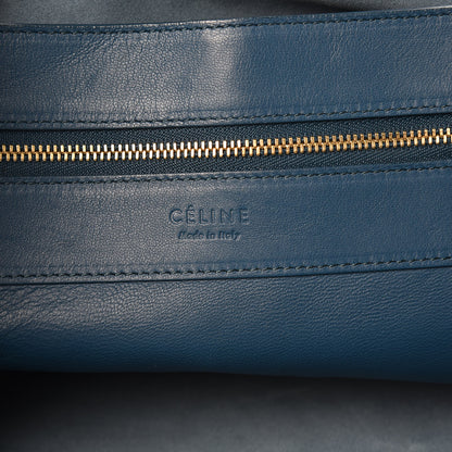 Celine Lambskin Horizontal Bi-Color Cabas Metallic Blue 7 of 10