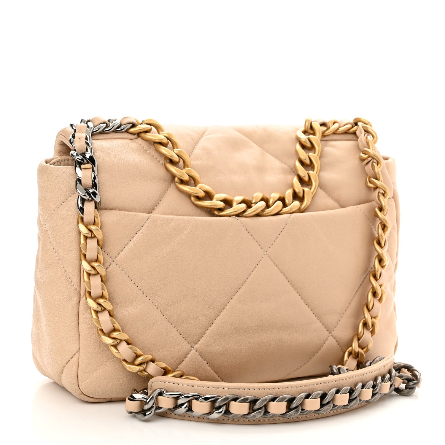 Chanel Lambskin Quilted Medium Chanel 19 Flap Beige 3 of 11