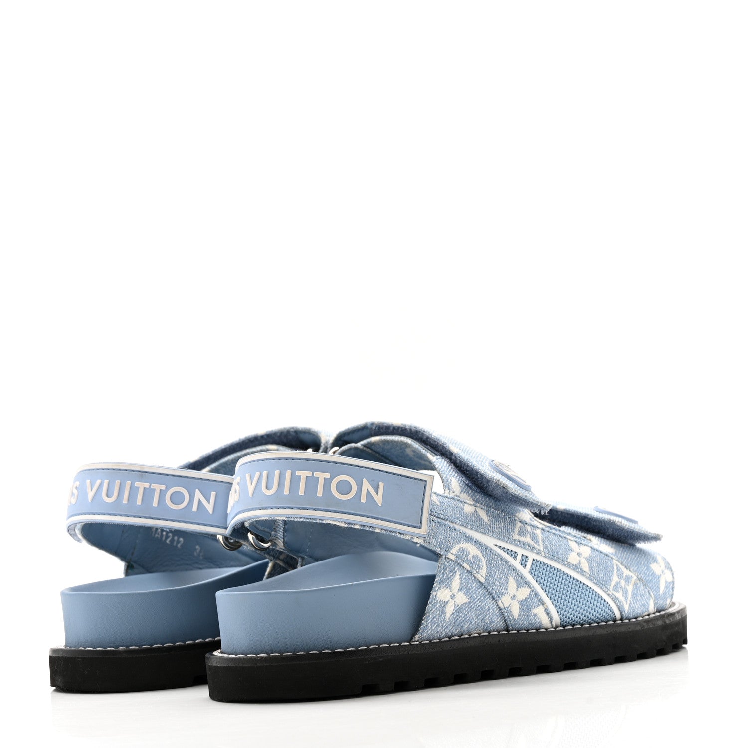 Louis Vuitton Monogram Denim Paseo Flat Comfort Sandals 38 Light Blue 5 of 12