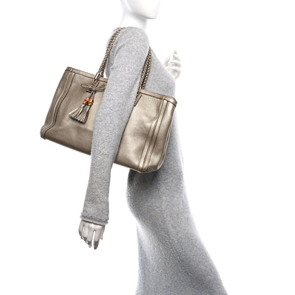 Gucci Metallic Pebbled Calfskin Medium Bella Tote Gold 2 of 10