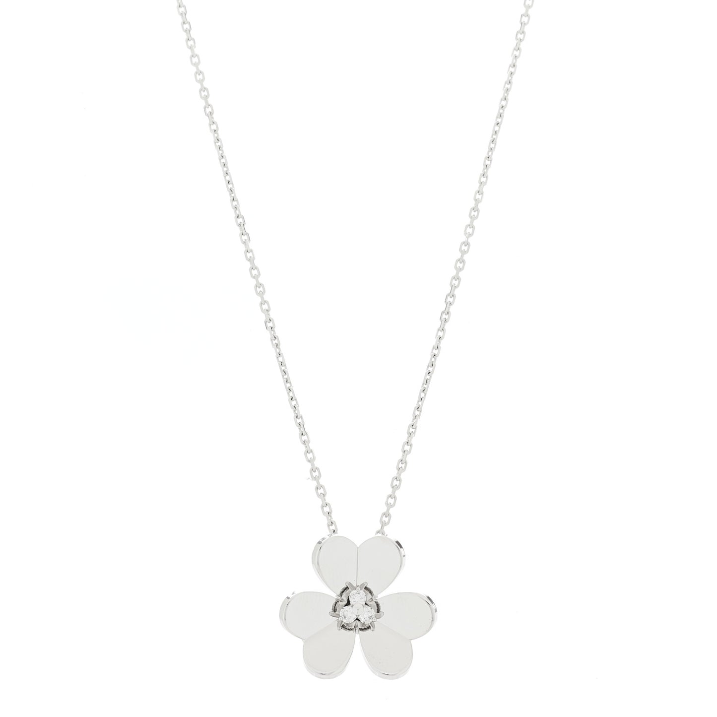 18K White Gold Diamond Large Frivole Pendant Necklace