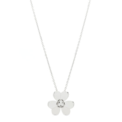 Van Cleef & Arpels 18K White Gold Diamond Large Frivole Pendant Necklace 1 of 5