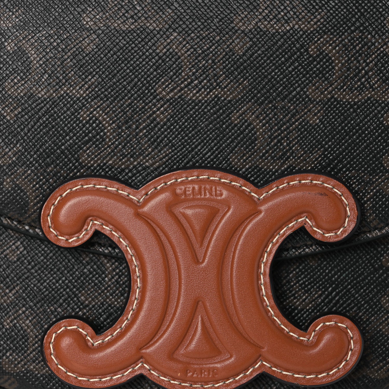 Celine Calfskin Triomphe Canvas Besace Tan 7 of 11