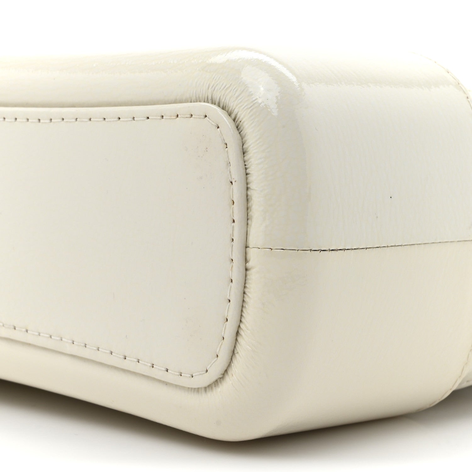 Chanel Patent Goatskin Quilted Medium Gabrielle Hobo White 7 of 11