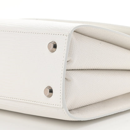 Balenciaga Patent Calfskin Lizard Embossed Medium Ghost Shoulder Bag Optic White 11 of 12