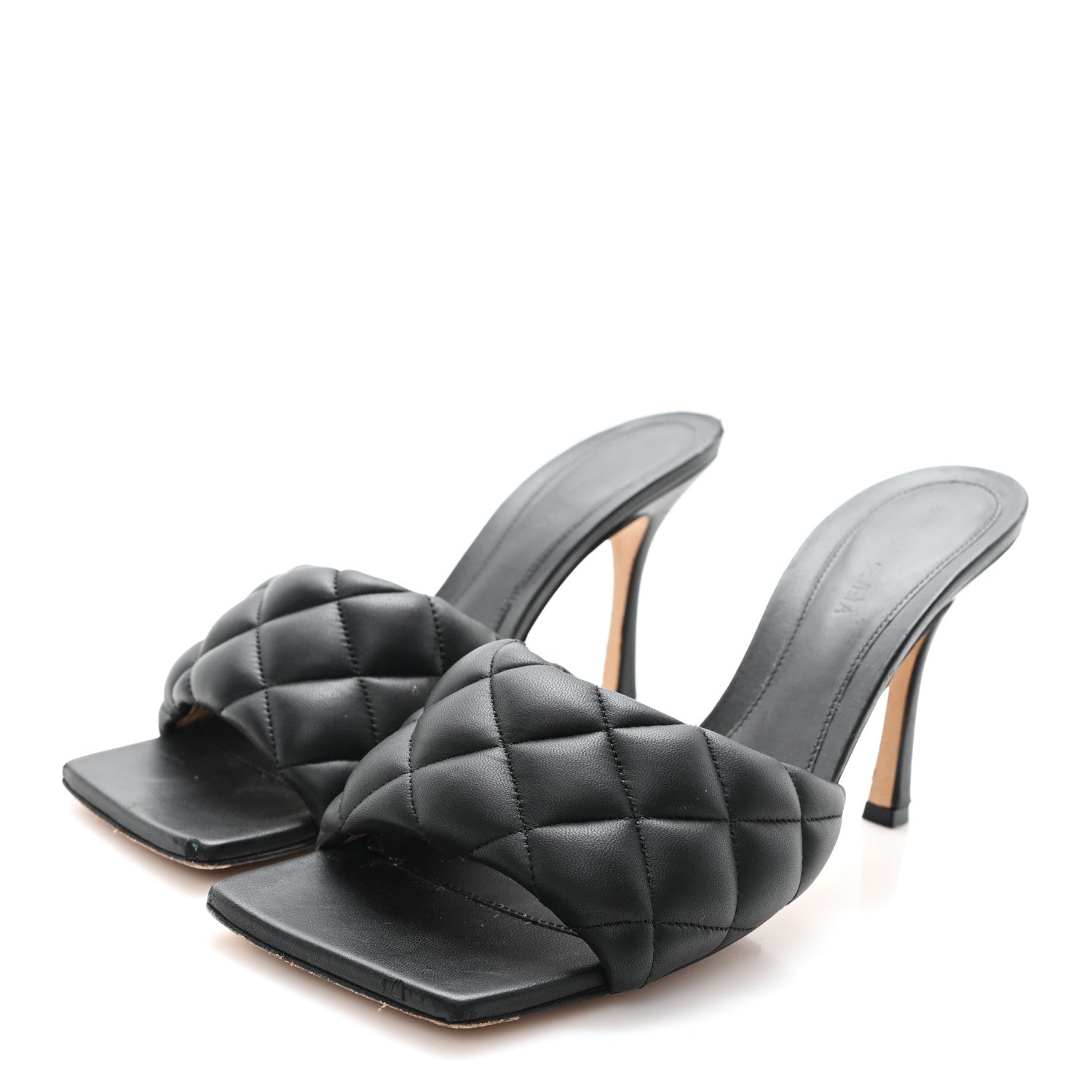 Bottega Veneta Nappa Matelasse Padded Mule Sandals 39.5 Black 4 of 8