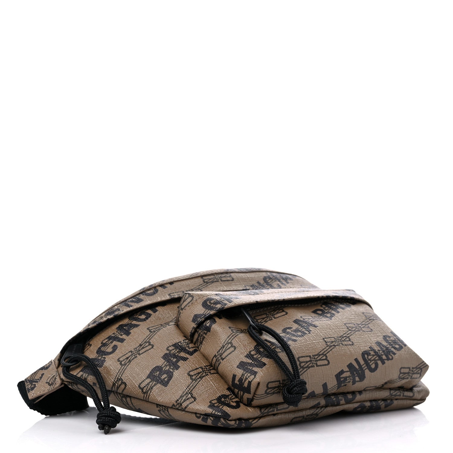 Balenciaga Coated Canvas BB Monogram Allover Logo Medium Signature Beltpack Beige Brown Black 4 of 9
