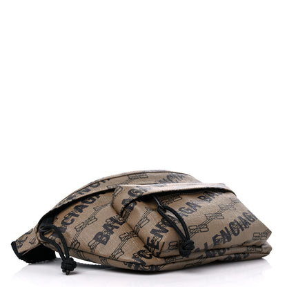 Balenciaga Coated Canvas BB Monogram Allover Logo Medium Signature Beltpack Beige Brown Black 4 of 9