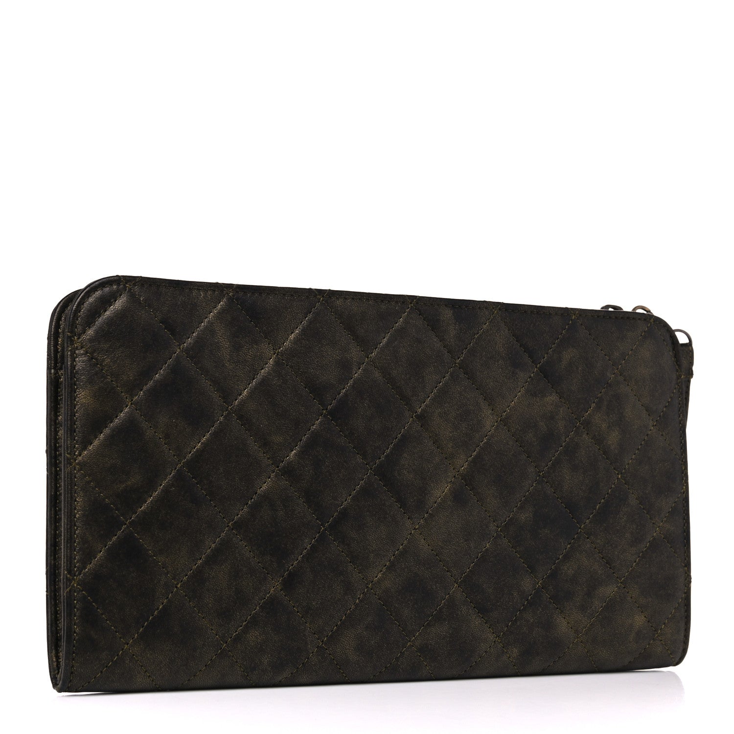 Chanel Calfskin Quilted Chain CC Chain Clutch Argent Fonce 3 of 14