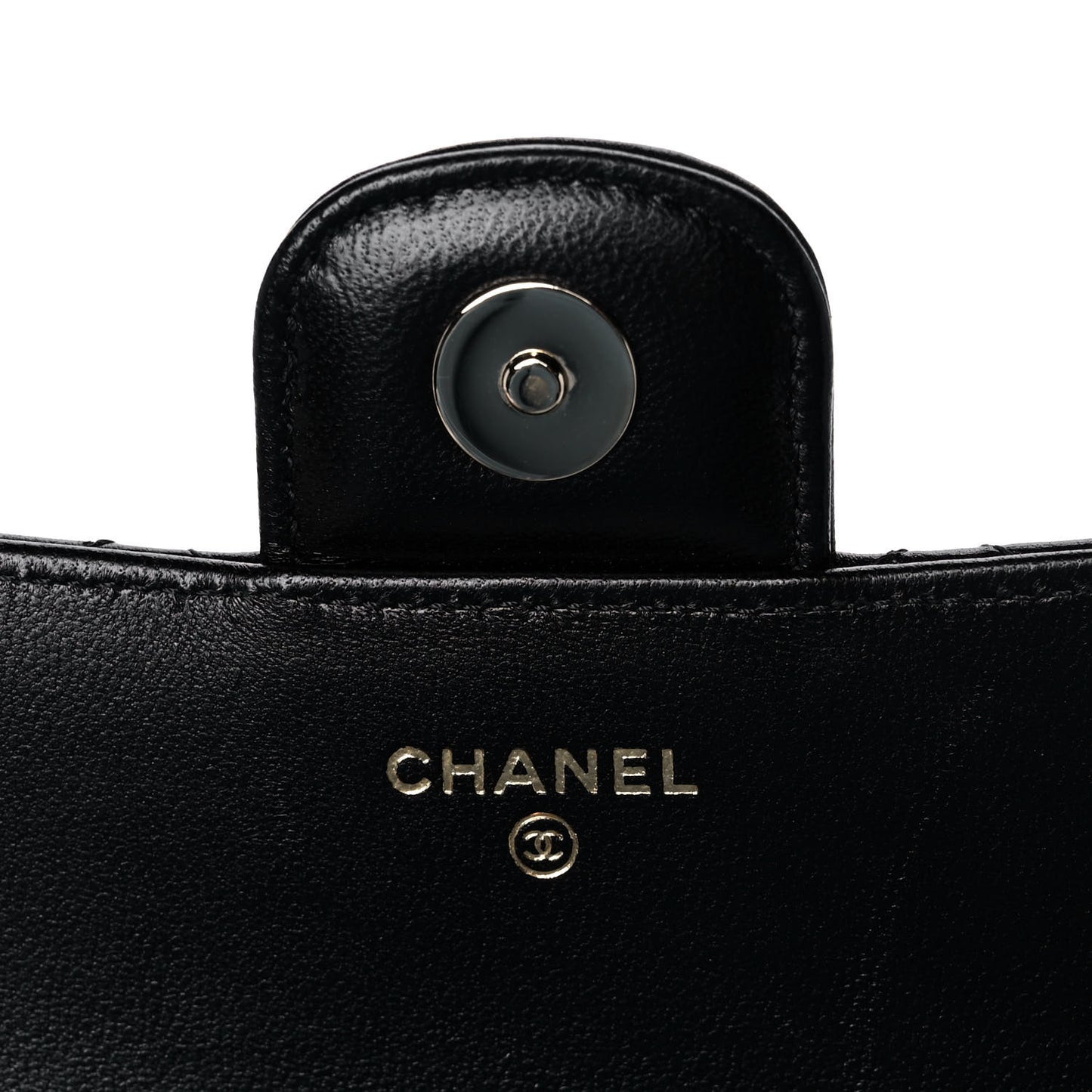 Lambskin Quilted Glasses Case With Chain Black