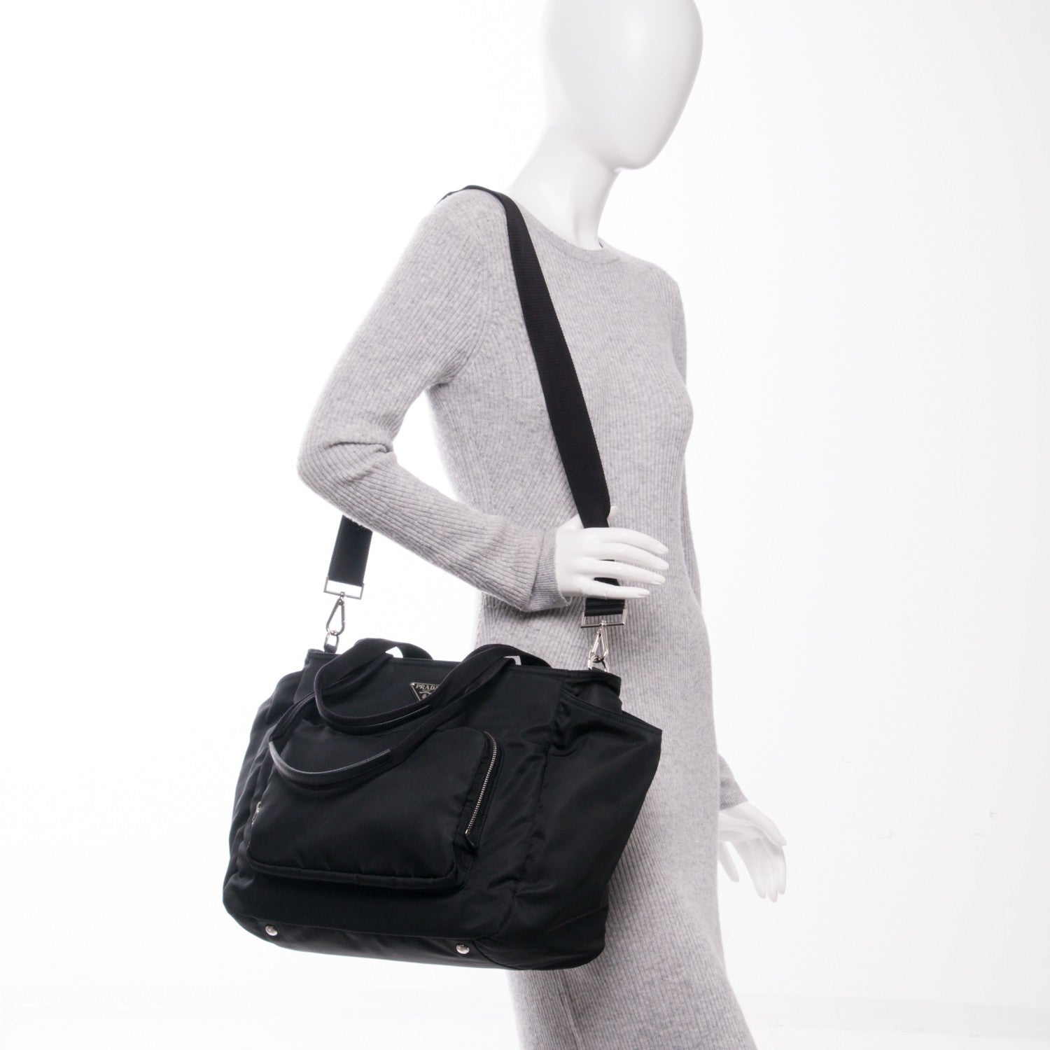 Prada Tessuto Nylon Vela Diaper Bag Black 2 of 8