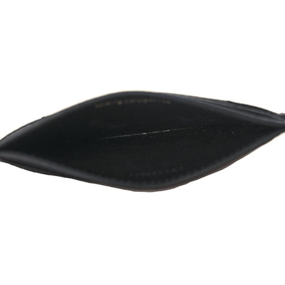 Saint Laurent Grain De Poudre Matelasse Chevron Monogram Credit Card Case Black 5 of 8