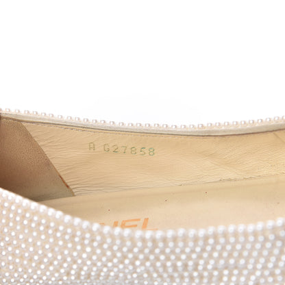 Chanel Pearl Sequin Cap Toe Ballerina Flats 39 White Black 10 of 12