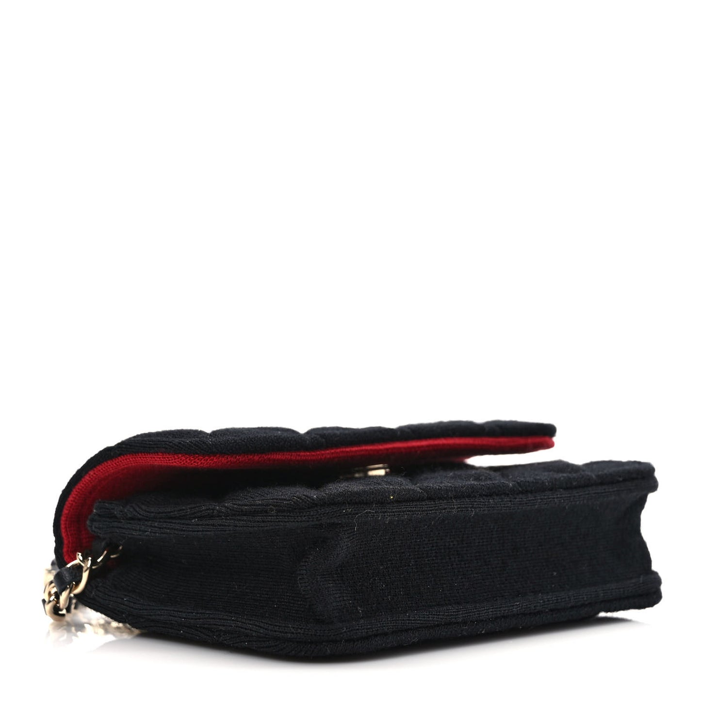Jersey Quilted Micro Mini Flap Black