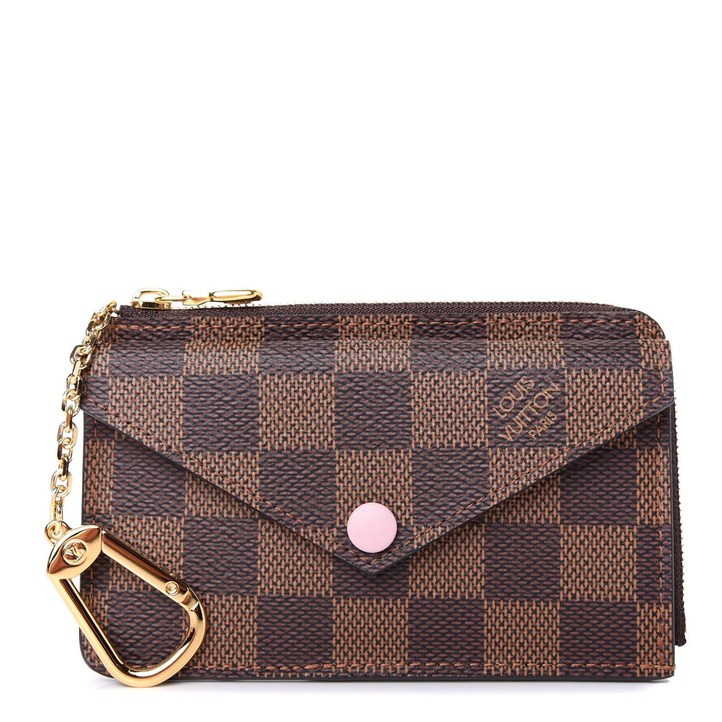 Damier Ebene Recto Verso Card Holder Rose Ballerine